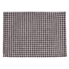 brown and white linen check tea towel.