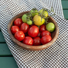 brown and white linen check tea towel.