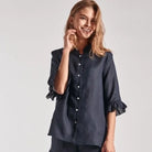 Sleeper Linen Lounge Suit in Navy Blue - Shoppe Details and Design