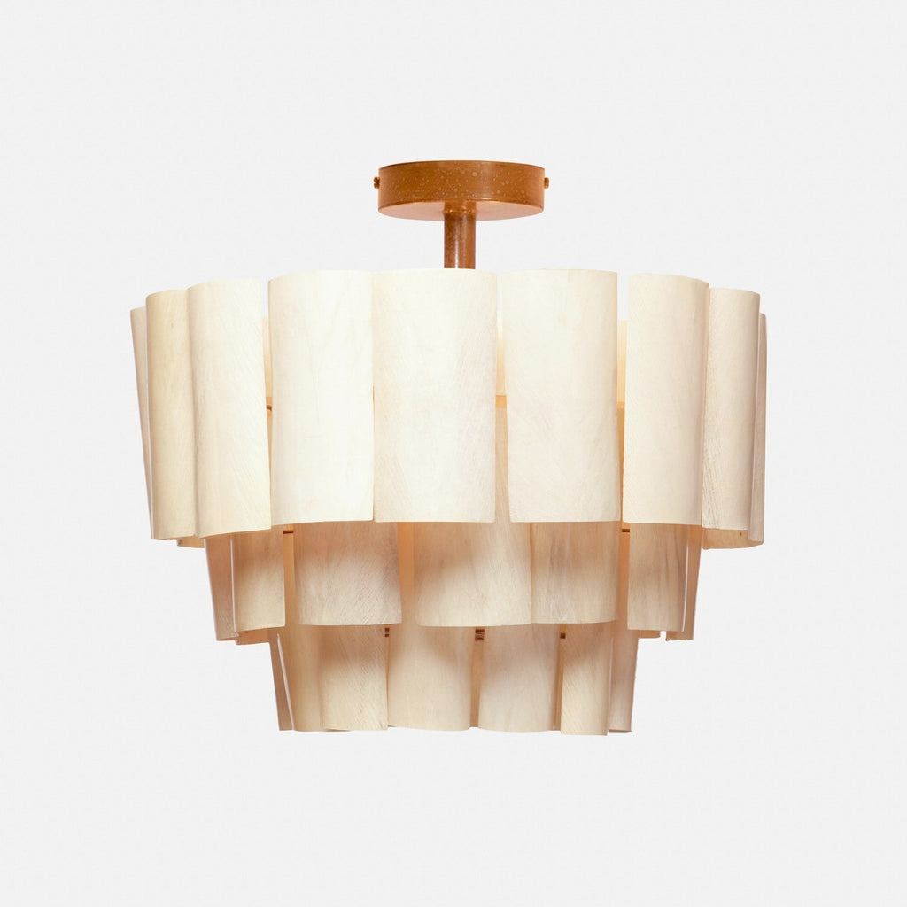 Elegant Marjorie Resin Coated Banana Bark Light – Sophisticated semi-flush mount design