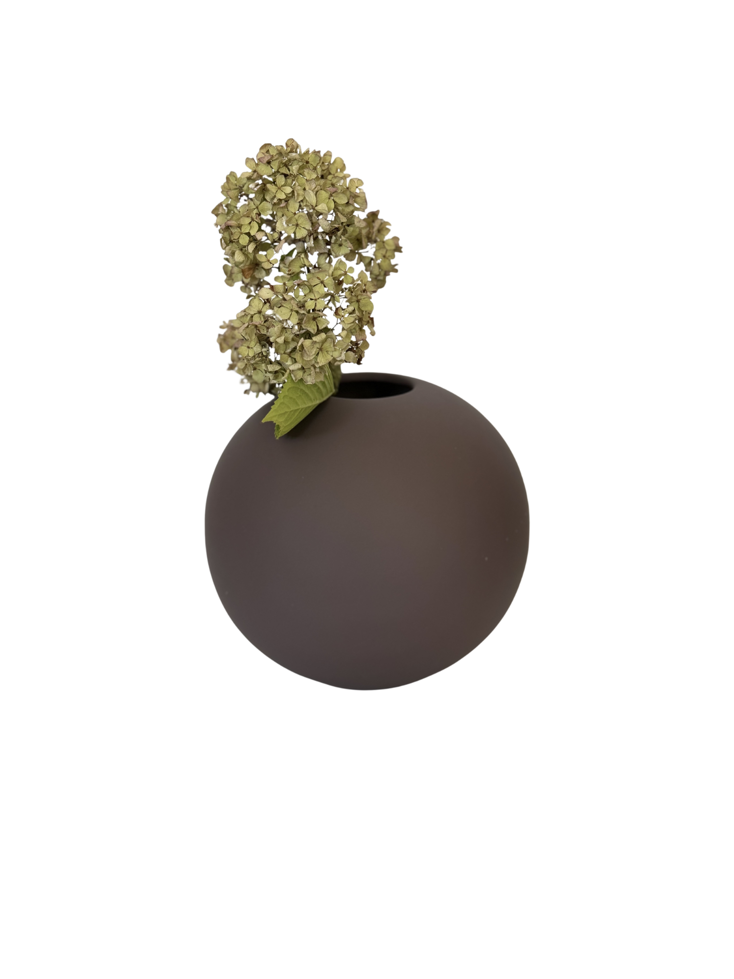 matte plum latex glaze stoneware vase.