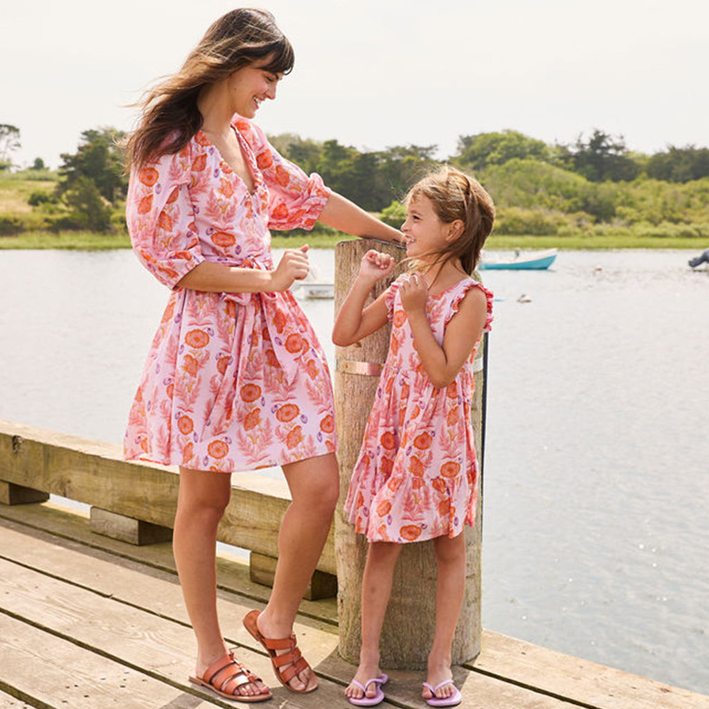 Purple Gilded Floral Girls Dress - Pink Chicken