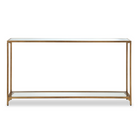 narrow iron and glass console table.