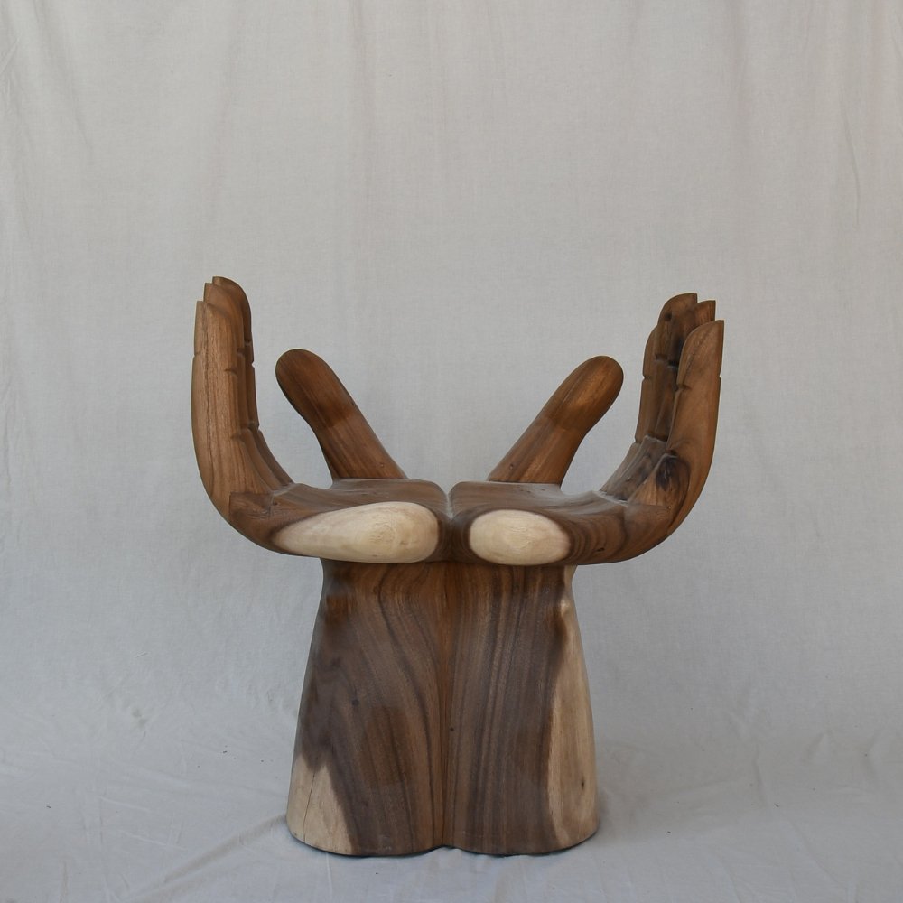 stylish teak le main accent chair.