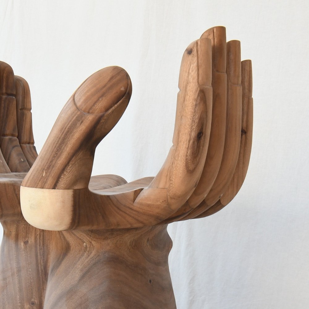 stylish teak le main accent chair.