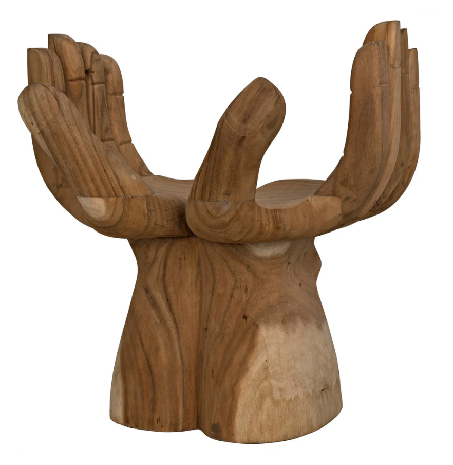 stylish teak le main accent chair.