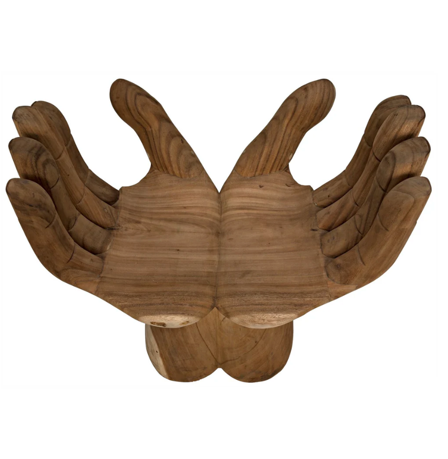 stylish teak le main accent chair.