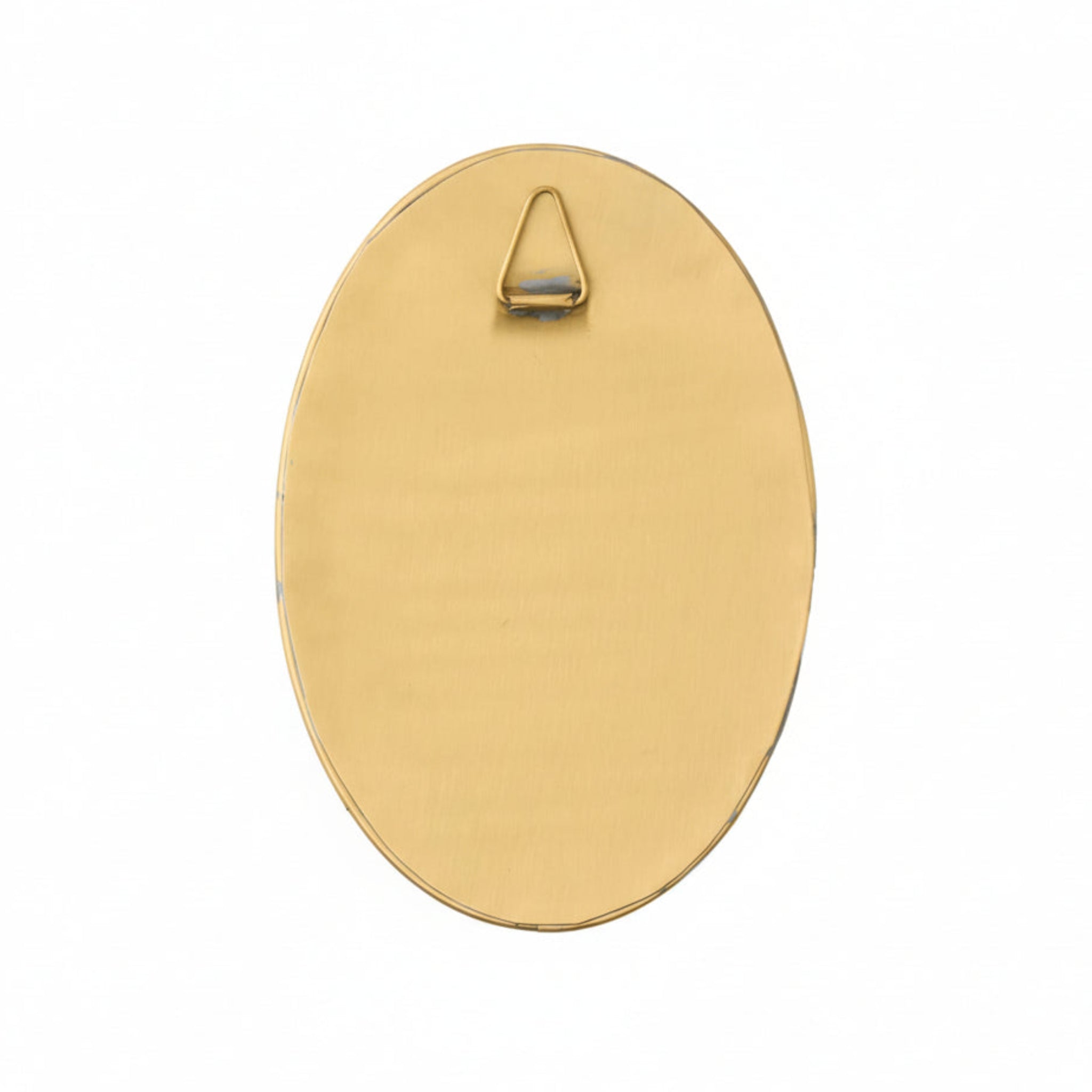 oval brass mirror.