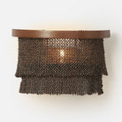 Bronze coco beads and gold metal Patricia wall sconce.