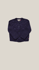 pink chicken - girls blossom sweater in navy blue.