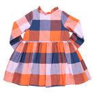 Pink Chicken Girls Check Dress in Navy and Orange - Shoppe Details and Design.