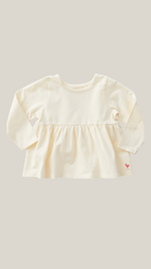 pink chicken - girls organic bette top in antique white.