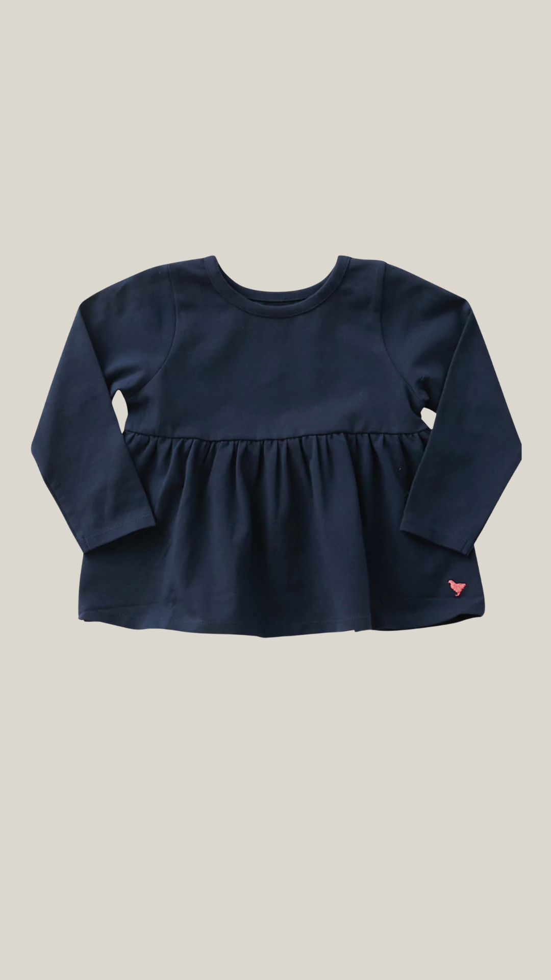 pink chicken - girls organic bette top in navy.
