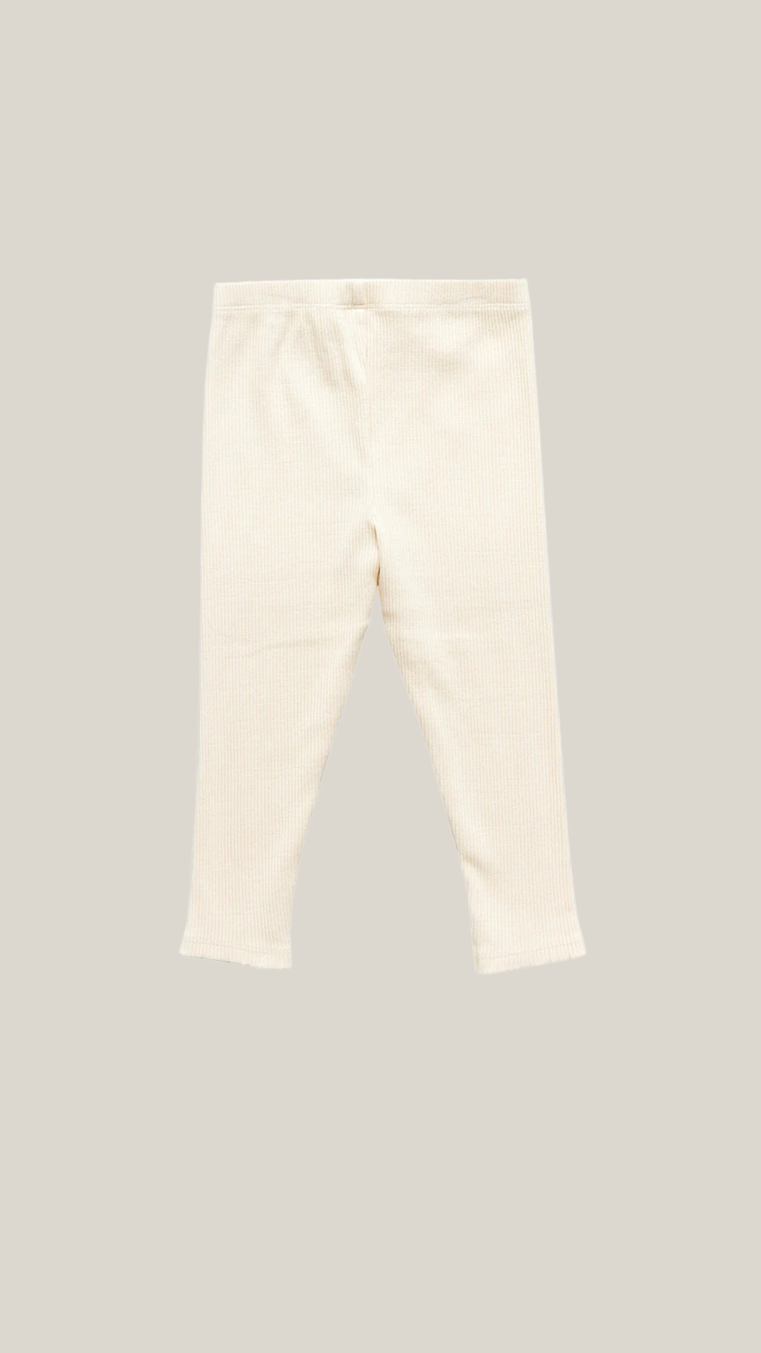 pink chicken - girls organic rib legging in cream.