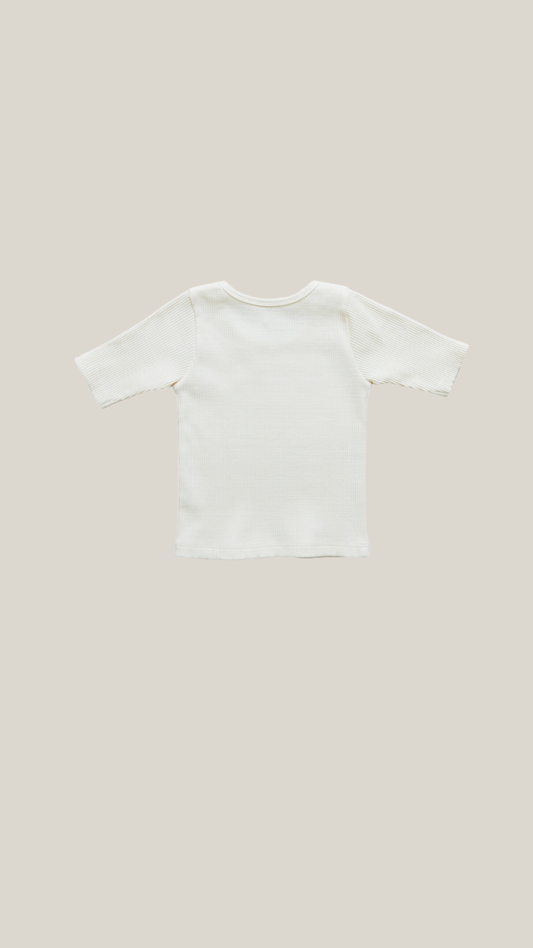 pink chicken - girls organic rib top in antique white.