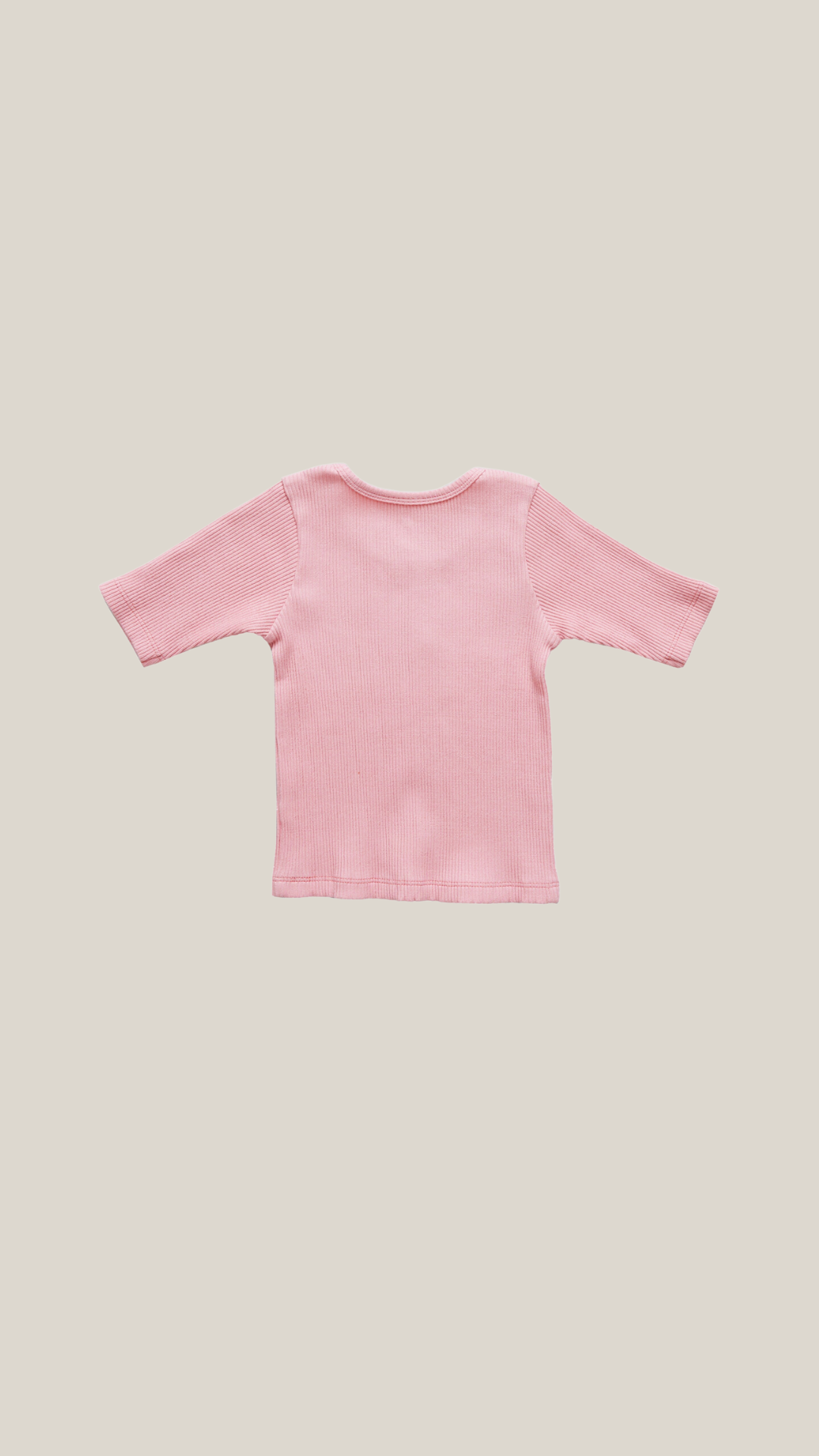 pink chicken - girls organic rib top in apricot.