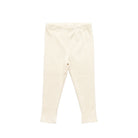pink chicken - girls organic rib legging in cream.