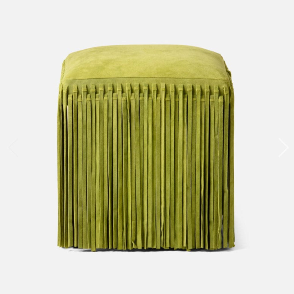 Plum Suede Hallie Stool with Chic Fringe - Details and Design - Stools - Made Goods