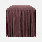 Plum Suede Hallie Stool with Chic Fringe - luxurious and stylish