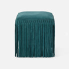 Plush and comfortable Plum Suede Hallie Stool with chic fringe