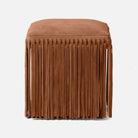 Stylish Plum Suede Hallie Stool - chic fringe design