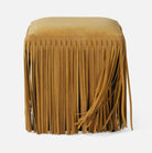 Plum Suede Hallie Stool with Chic Fringe - Details and Design - Stools - Made Goods