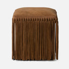 Plum Suede Hallie Stool with Chic Fringe - Details and Design - Stools - Made Goods