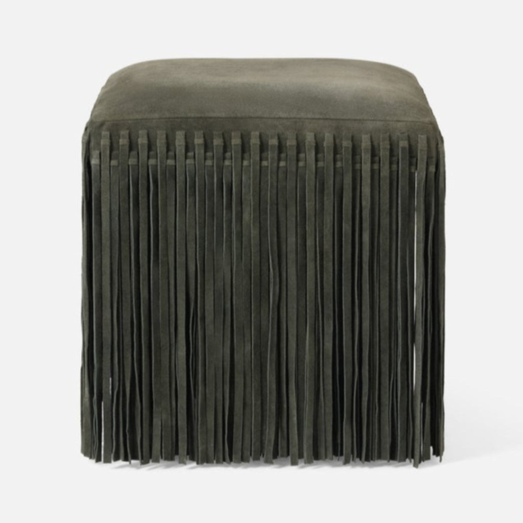 Plum Suede Hallie Stool with Chic Fringe - Details and Design - Stools - Made Goods