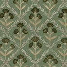 poppy pattern wallpaper emerald green.