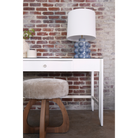 white essery desk in textured faux raffia.