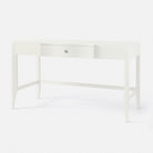 white essery desk in textured faux raffia.