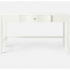 white essery desk in textured faux raffia.