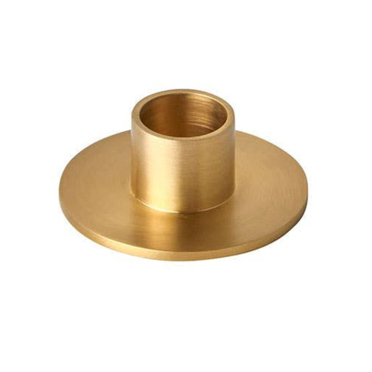 round base brass taper candle holrder.