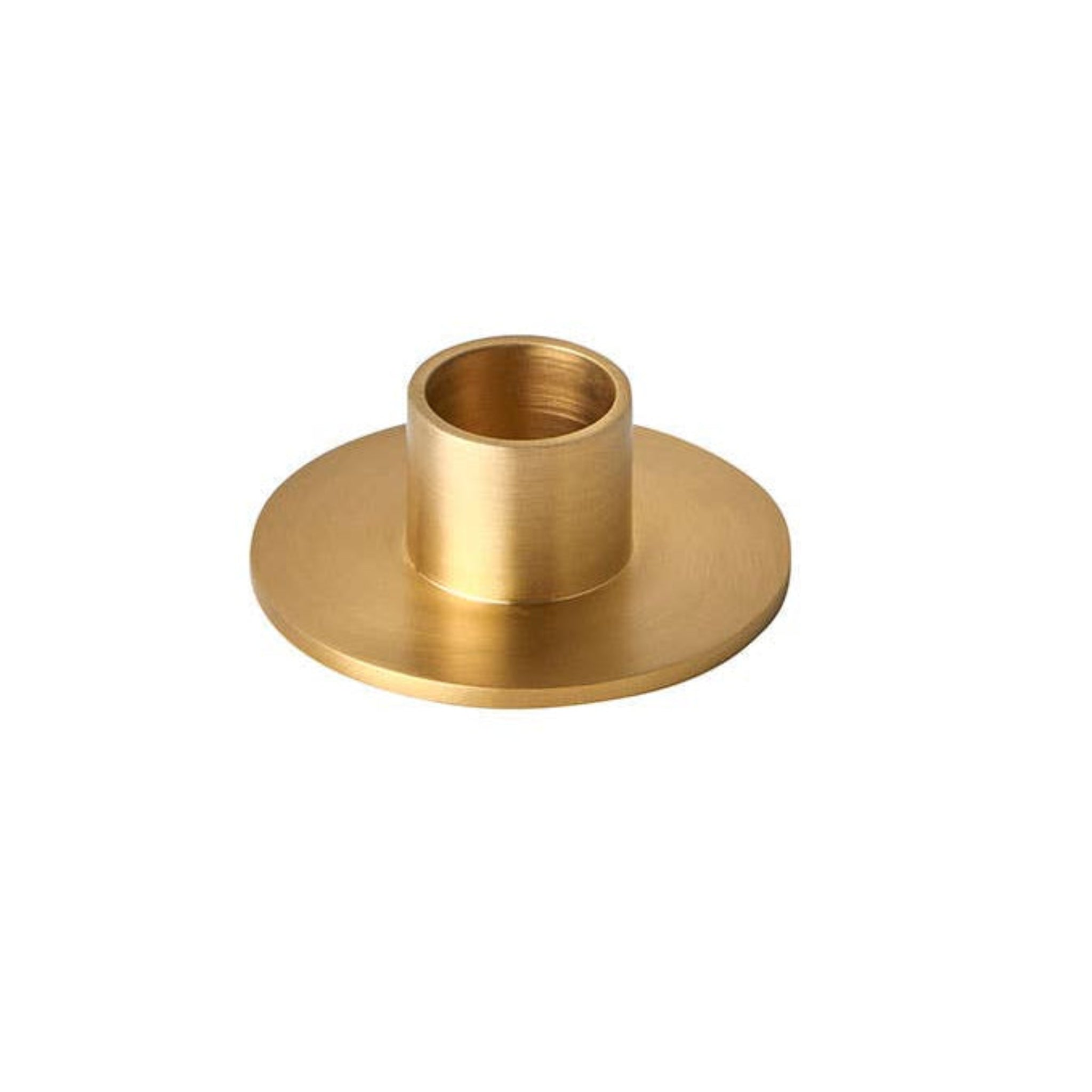round base brass taper candle holrder.