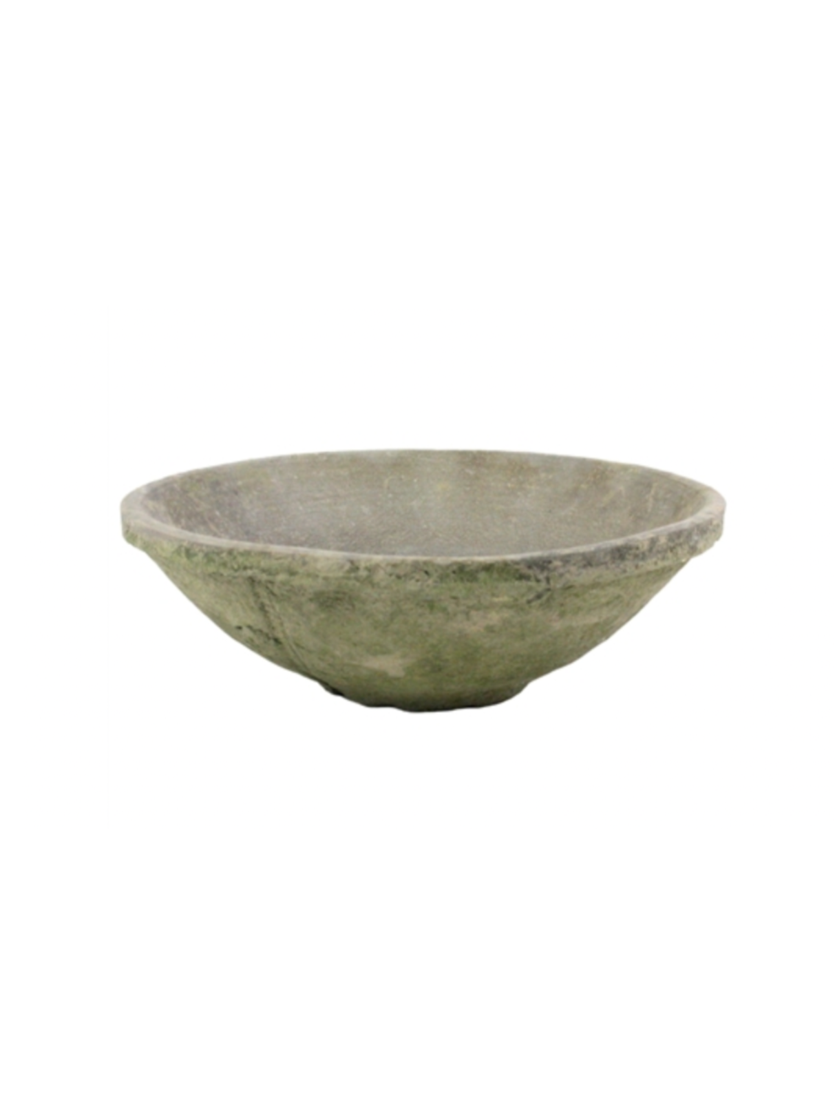 rustic terra cotta bowl - grey moss.