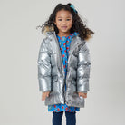 Pink Chicken Paulina Puffer Jacket, Silver Metallic - Shoppe Details and Design