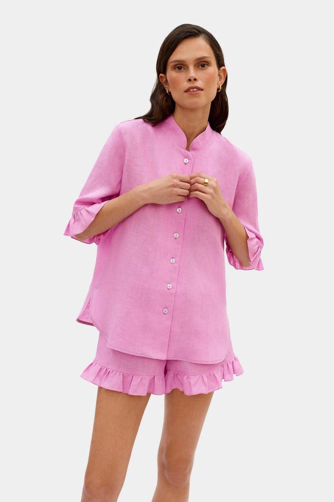 Sleeper Linen Lounge Suit in Pink