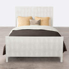 Blanc Faux Shagreen King Size Sloane Bed with elegant frame