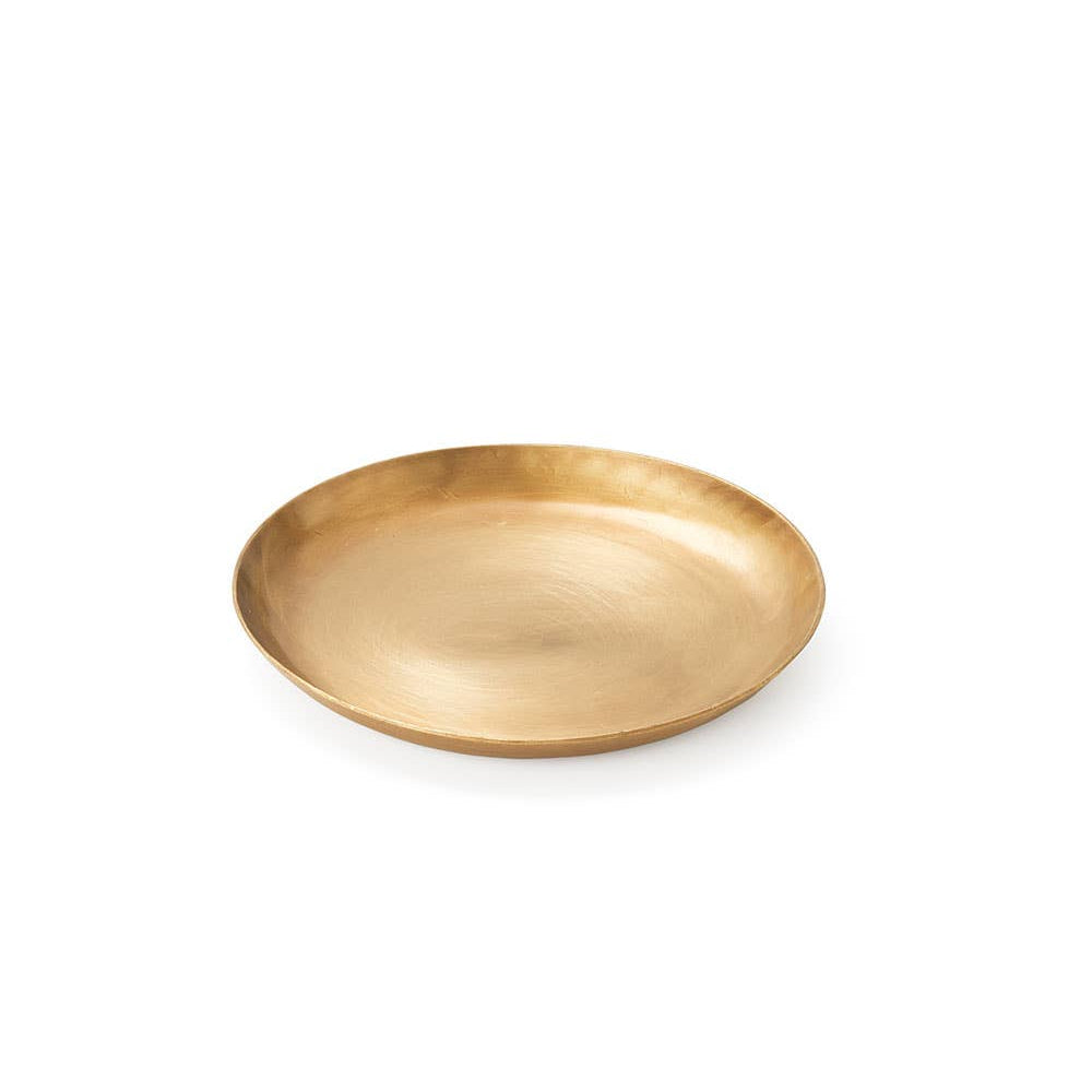 small round brass plate for candles catchalls and coaster.