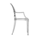 Transparent Smoke Grey Louis Ghost Chairs with Arms by Philippe Starck - Set of 2