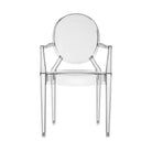 Set of 2 Smoke Grey Louis Ghost Chairs with Arms by Philippe Starck - Modern Elegance