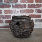 smokey black grooved teak bowl no.1.
