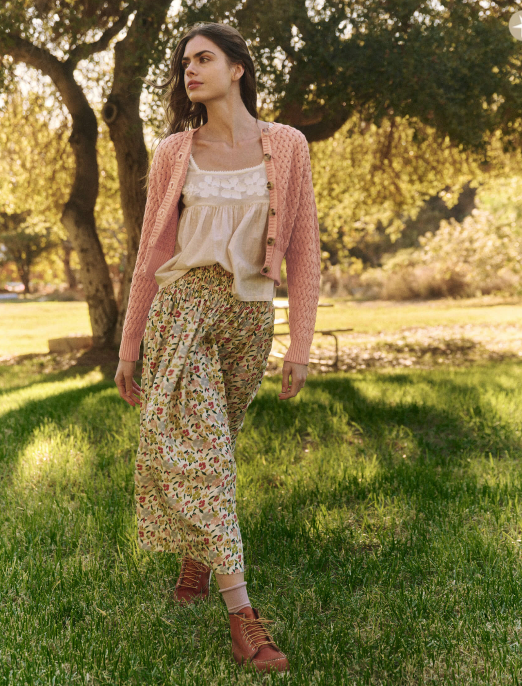 the great-stable cardigan natural dyed acacia pink.