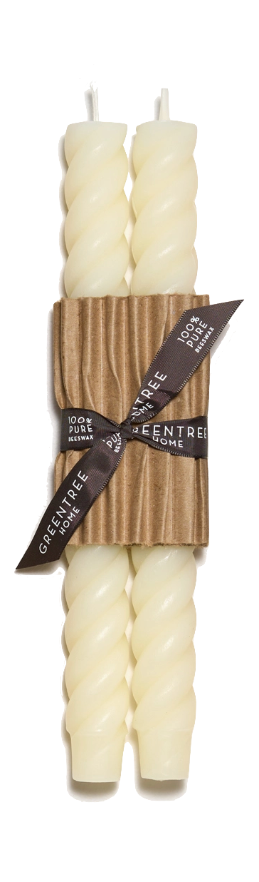 Twisted Rope 10" Candles in Cream - Shoppe Details and Design.