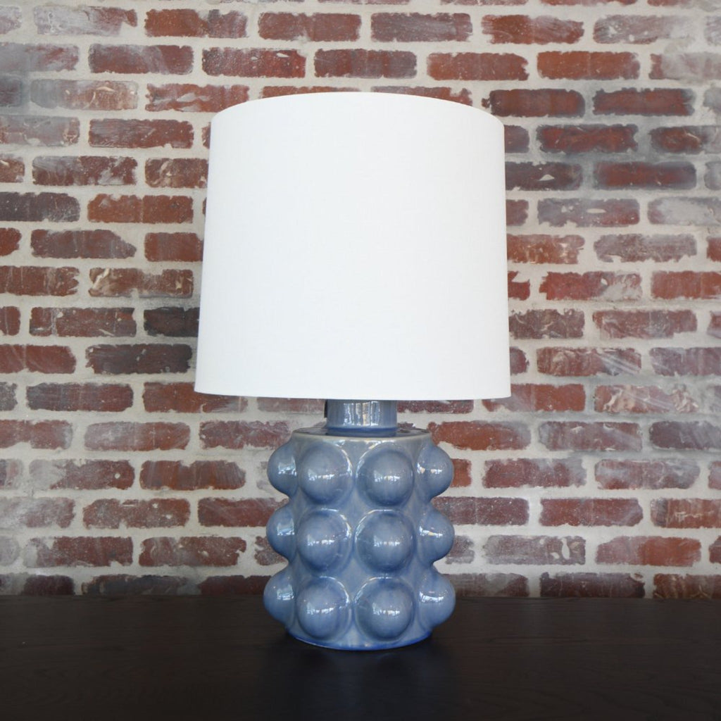 Vedra Medium Blue Table Lamp – Mid-century French ceramic design