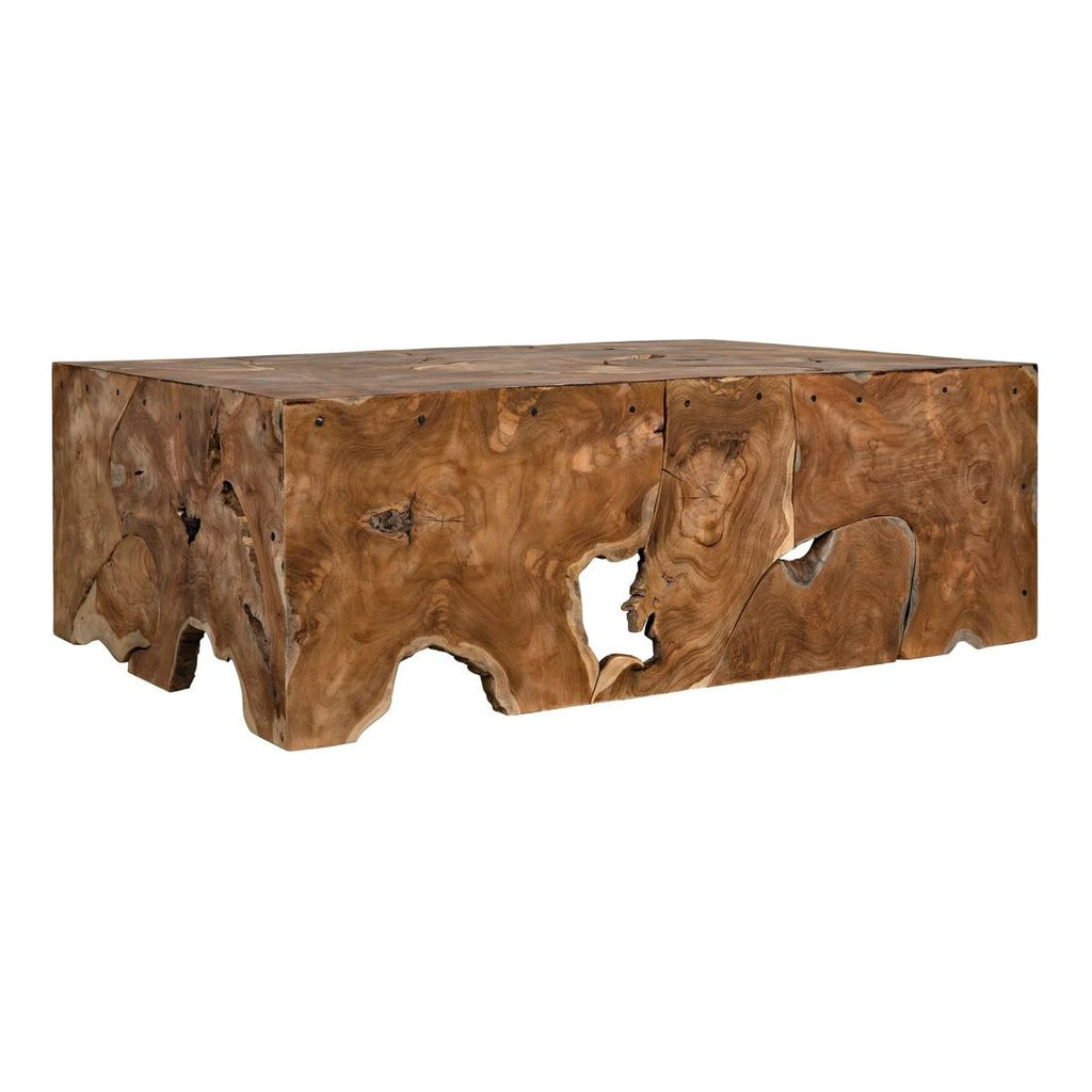 Rustic Charm: Vert Organic Teak Coffee Table - nature-inspired centerpiece