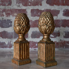 vintage brass pineapple candleholder set of 2.
