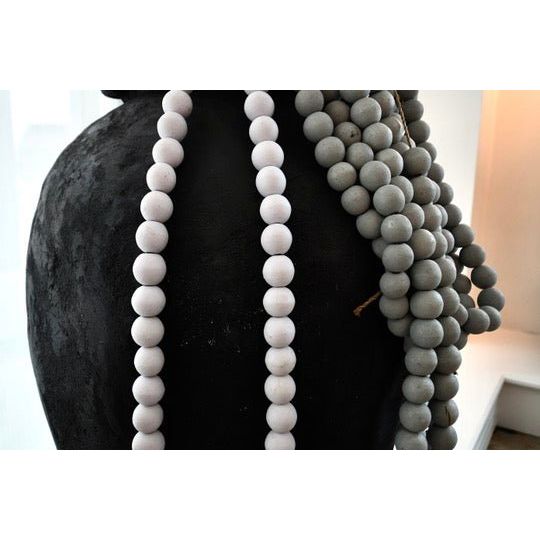 XL White Wooden Beads - Elegant Interior Decor Styling