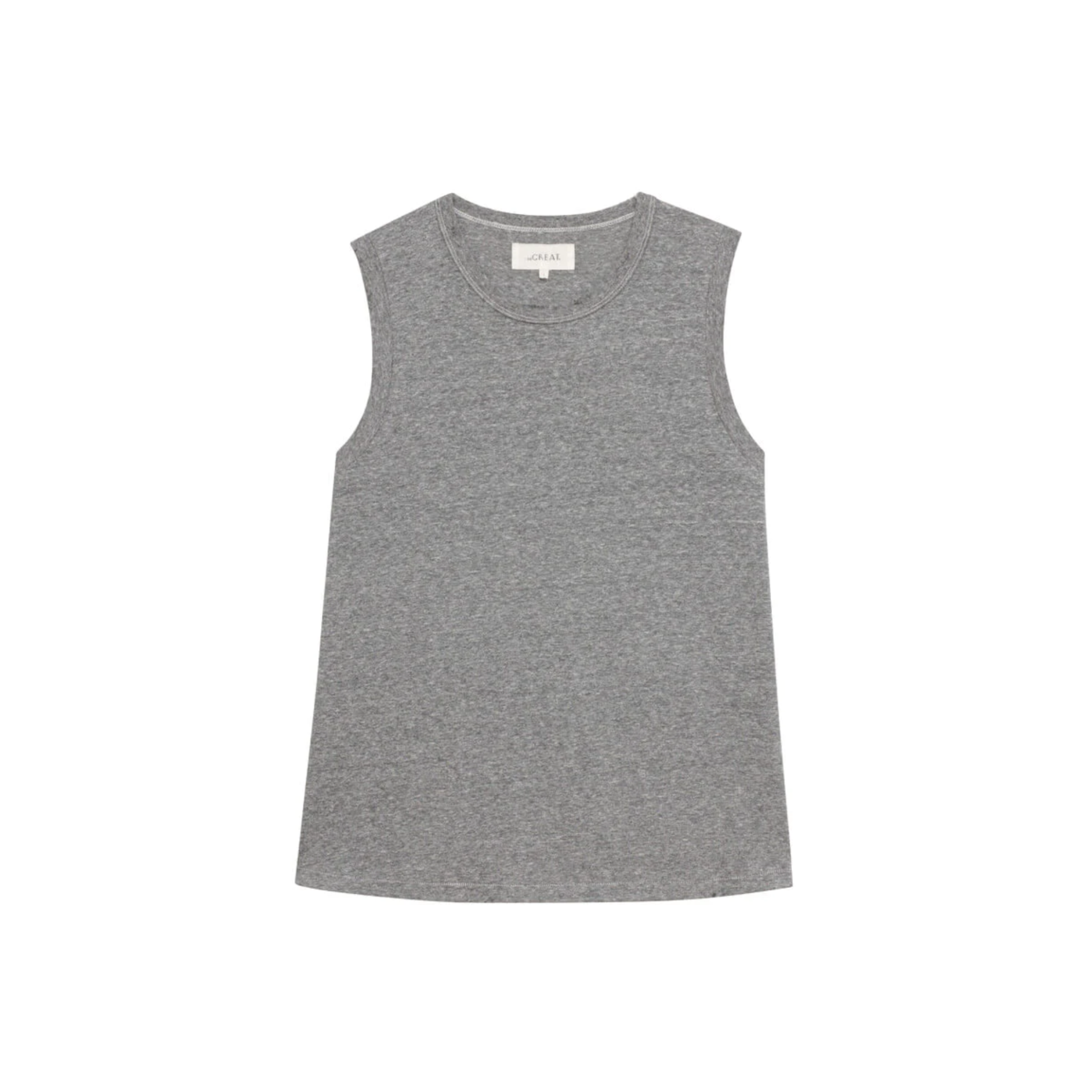 The Great Sleeveless Crew Top in Heather Grey - Shoppe Details and Design