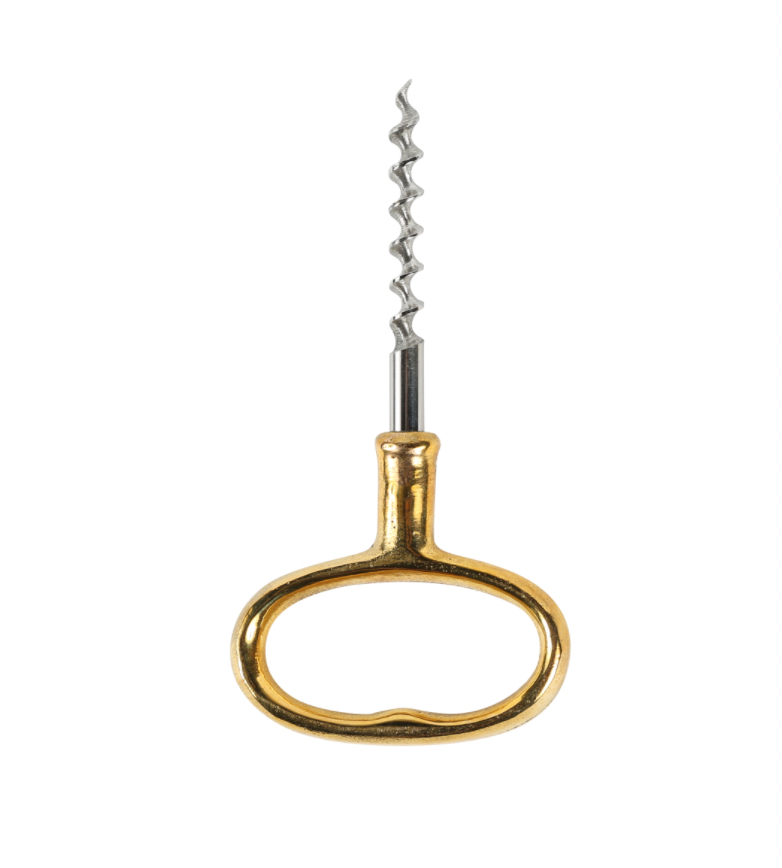 Elegant Brass & Steel Wine Opener |  Stylish Corkscrew for Wine Lovers | Premium Brass & Steel Wine Opener |  Sophisticated Bar Tool - Shoppe Details and Design